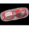 B+D Dot Readers +1.00 Red Reading Glasses Rubberized Compact Folding with Case