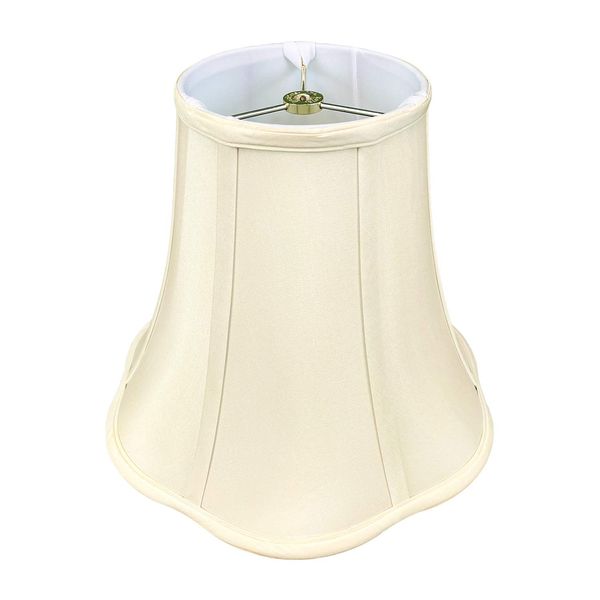 Royal Designs Flare Bottom Outside Corner Scallop Bell Lamp Shade, Beige, 8" x 16" x 13"