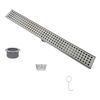 Linear Shower Drain 24" Shower Drain w/Cover Grid and Brushed 304 Stainless