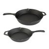 Taste of Home All Purpose Pre Seasoned Cast Iron Skillet Set 10in and 12in Pan