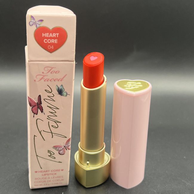 Too Faced Too Femme Moisturizing Lipstick 04 Heart Core Buildable Color NIB