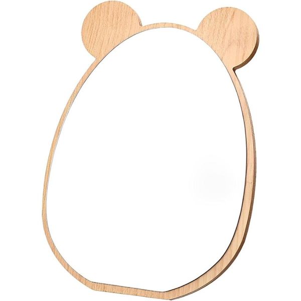 Tabletop mirror, cute animal mirror, wooden, makeup, stylish, beauty, gift, makeup (bear)