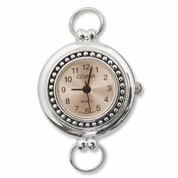boxdisplays Silver Plated Watch with Light Pink Face - (WFCL-11PI)