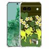 Dancing Frogs Hippie Animals Party Pattern,Soft TPU Bumper Phone Case Compatible with Google Pixel 8a
