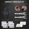 BodyJ4You 36PC PRO Body Piercing Kit | Nose Septum Ear Cartilage Lip Belly Navel Tragus Eyebrow | Surgical Steel 14G 16G BCR CBR Ring Barbell Spike | Tools Needles Gloves Clamps