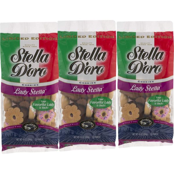 Stella D'oro Lady Stella Cookies 10 oz. Bag- Stella D'oro Italian Touch Cookie Assortment (3 Bags)