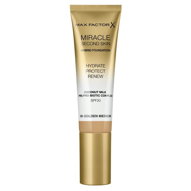 Max Factor Miracle Second Skin Hydrating Foundation, Golden Medium - 30 ml