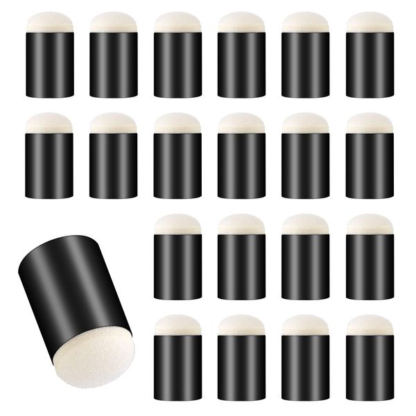 Prasacco 20 Pieces Finger Sponge Daubers, Finger Painting Sponge Craft Drawing Sponge for Arts Craft Painting Sponges for Painting Sponge Dauber for Painting Art Ink Crafts Chalk (Black)