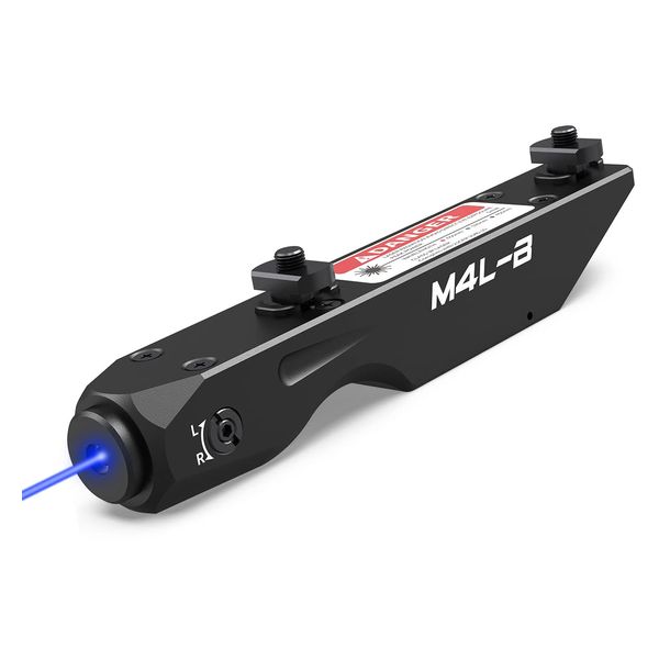 Votatu M4L-B Blue Laser Sight Compatible with M-Lok Rail Surface, Ultra Low-Profile Tactical Rifle Compact Blue Dot Laser Beam with Strobe Function Magnetic Rechargeable