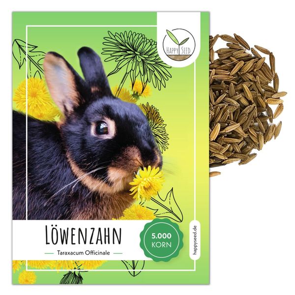 Löwenzahn Samen für Kaninchen - Wildkräuter Saatgut als optimale Futterergänzung für Kaninchen, Meerschweinchen und Schildkröten (5.000 Samen)