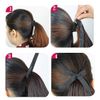 Ponytail Hair Extensions Curly Black Ribbon Type Heat Resistant Long Natural Wave Hair Color 4 Colors Choice Hair Extensions Point Wigs Cosplay (Length: 48) - black brown