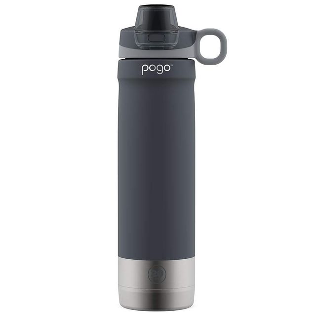 Pogo BPA-Free Plastic Water Bottle with Chug Lid Grey 40 oz