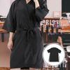 Lurrose Accappatoio da parrucchiere stile kimono (nero)