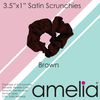 Eight (8), Brown, Soft Satin Scrunchies.