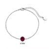 Philip Jones July (Ruby) Birthstone Anklet Created with Zircondia® Crystals