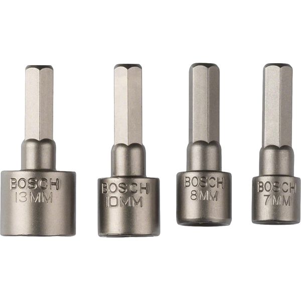 Bosch 2609255904 Socket Spanner Set with Hex Shank Arbor (4 Pieces)