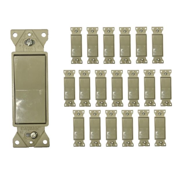 WALL SWITCH (20 Pack) Decorator Paddle Rocker Light Residential Grade, 15A 120V