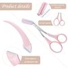 3 Pcs Eyebrow Trimmer Scissor, Eyebrow Razor Eyebrow Comb Scissor Eyebrow Cut Scissor Eyelash Hair Remover Cut Eyebrows Shaping Tool Eyebrow Grooming Set Eyebrow Scissor with Comb for Men Women (Pink)