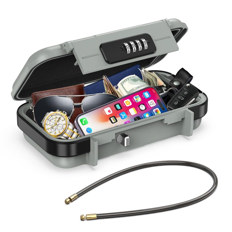 AMIR Portable Safe Box, Combination Security Case LockBox with Code ...