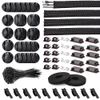 152 PCS Cable Management Kit, Fixed Cable Ties with Wire Manager Sleeve, Self Adhesive Velcro, Cable Clips, Desktop Cable Clips