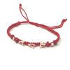 Triple Sharks Tooth Woven Wristband Bracelet (Red)