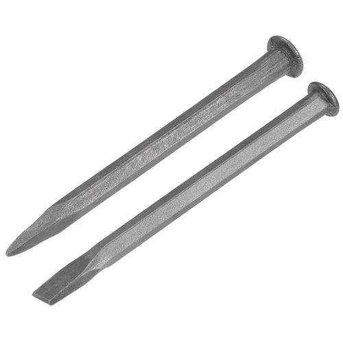 sourcing map Masonry Chisel for Rock 9.8" Flat+Pointed Carving Head Sand Blasting Medium Carbon Steel for Carving Stone Breaking Concrete 1Set