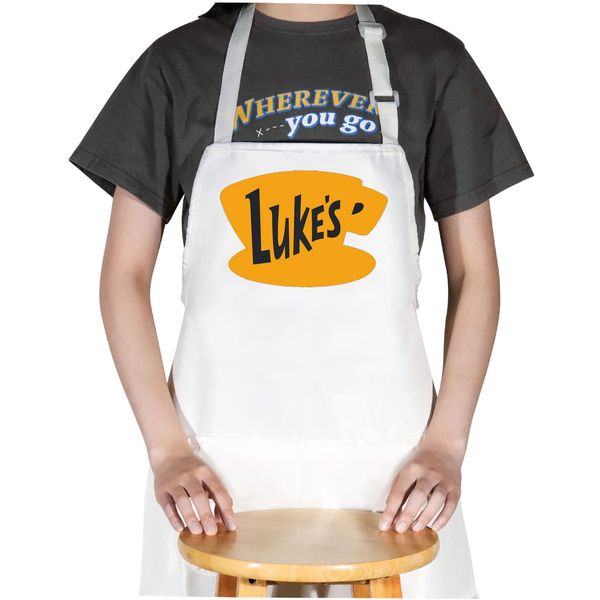 WZMPA Luke's Diner Kitchen Apron Coffee Inspired Gift Luke's Diner Adjustable Aprons For Cooking Baking (Lukes Apron), Lukes Apron, Medium