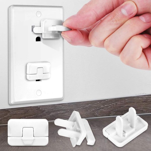 Outlet Covers Baby Proofing (40 Pack) with Hidden Pull Handle Outlet Plug Covers Prevent Electric Shock Hazard Outlet Protector Difficult for Kids to Remove Child Proof Outlet Covers