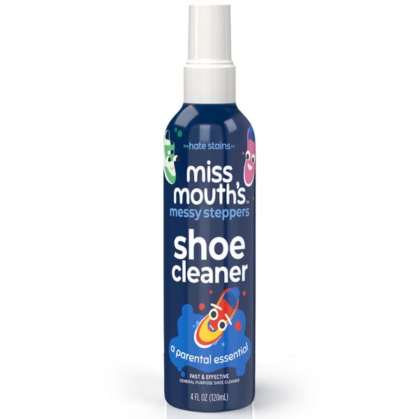 Miss Mouth's Messy Steppers Shoe Cleaner - 4oz Spray Ready To Use Sneaker Cleaner for Rubber, Canvas, Leather to Remove Dirt, Grass, Scuffs from the makers of Miss Mouth's Messy Eater Stain Treater