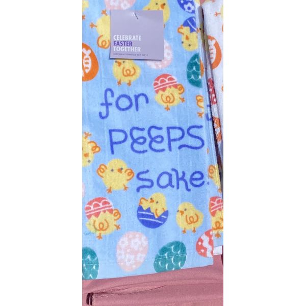 EASTER. For Peeps Sake,Kitchen CottonTowelSet (2). Luxurious Quality. Great Gift