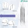 4 Dental Scalers Double Ended Probes for Professional Teeth Cleaning Calculus Plaque & Tartar Remover - Made of Stainless Steel for Oral Care with Knurled Handle, Different Double Ended Picks