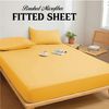 Ev Dekor Double Fitted Sheet Soft 100% Microfiber 30cm Deep Pocket Bed Sheets - Ochre (137 x 190) Cm