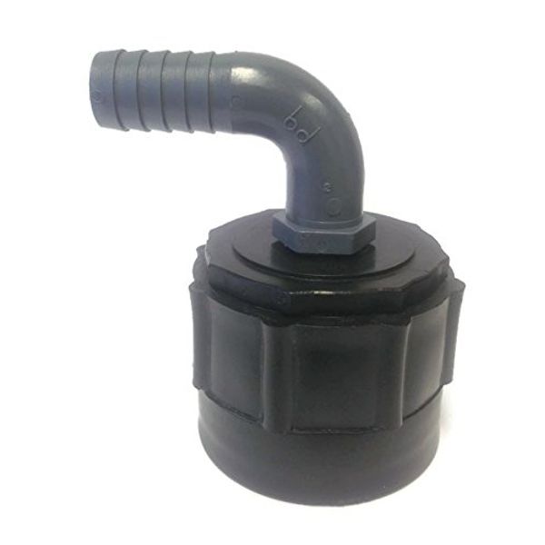 IBC Tank connector With 2" (50mm) Barbed Hosetail Elbow