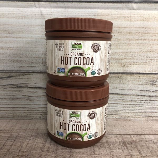 2X NOW FOODS ORGANIC HOT COCOA  Hot Chocolate Organic - 14oz. Lot