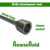 HowseHold Caravan Leg Winder Drill Attachment with 30cm Extension and 19mm Socket