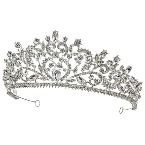 Samky Bridal Crown Rhinestone Wedding Tiara Headpiece Bride's Crystal Hair Accessories