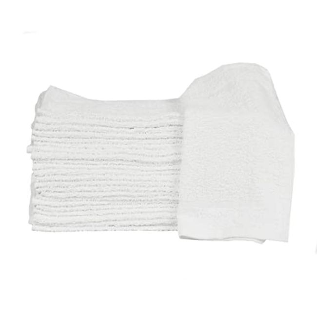 Nouvelle Legende Ribbed Microfiber Bar Towel, White with Green