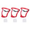 uxcell Red Full Safety Face Shields with 3Pcs White Lens & 30Pcs Filter Gaskets