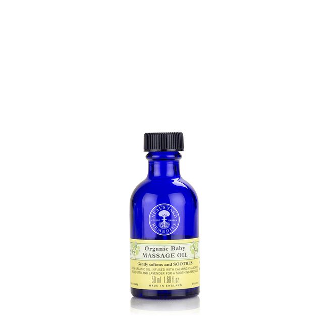 Neal's Yard Remedies | Baby Massage Oil | Vegan | Organic Lavender and Rose Otto | Soothing & Bonding Massage | Easy on Infant's Soft Delicate Skin |50 ml