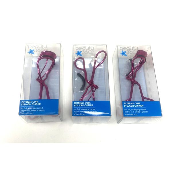 3-Extreme Curl Eyelash Curler Beauty 360 With Refill Pads