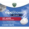 Vicks, VapoShower Plus, Shower Steamers, Eucalyptus Shower Steamer & Menthol Scent, Clean Dissolving Vapor Shower Tablets, Aromatherapy Shower Steamer & Shower Bombs, 12 count