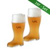 CRISTALICA Bierglas Stiefel 1 Liter 2 Stück
