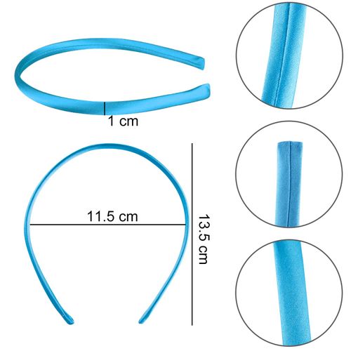 Duufin 30 Pieces Plain Headbands Satin Craft Headband 1cm DIY Headband Colorful Satin Coverd Headband for Girls and Women, 30 Colors