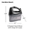 HANDHELD BLENDER MIXER 6 Speed with Snap-On Storage Case and Attachments
