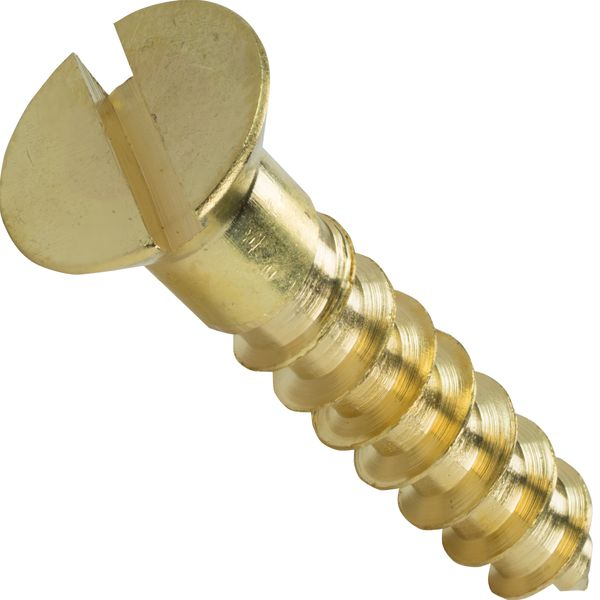 #10 x 1-1/2" Solid Brass Flat Head Wood Screws Slotted Drive Qty 50