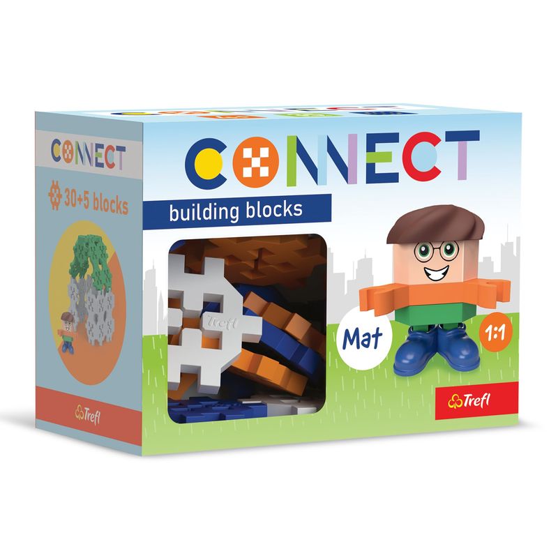 Connect Trefl Set di Mattoncini Pocket Boy, Adi - 35 Pezzi: 30 Mattoncini + Personaggio 5 Mattoncini, Gioco Creativo per Adulti e Bambini dai 4 Anni