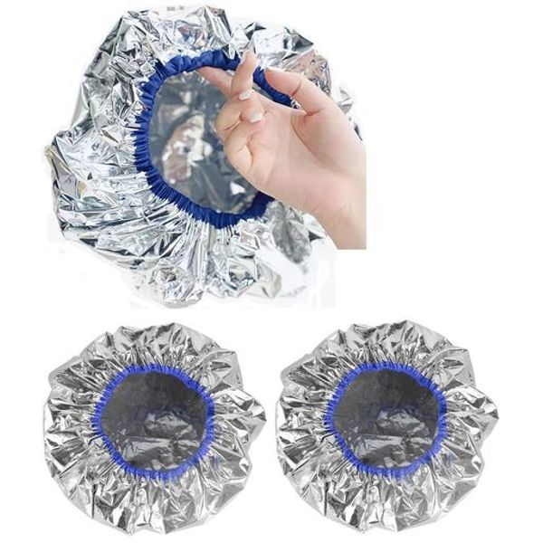 Set of 3/5/10 Thickening Aluminum Cap Reusable Shower Cap Waterproof Heat Retention Treatment Hair Dye Hair Cap Hair Color Adult Coloring Salon Beauty Salon Commercial Aluminum Gently Cooling Cap (Set of 3)