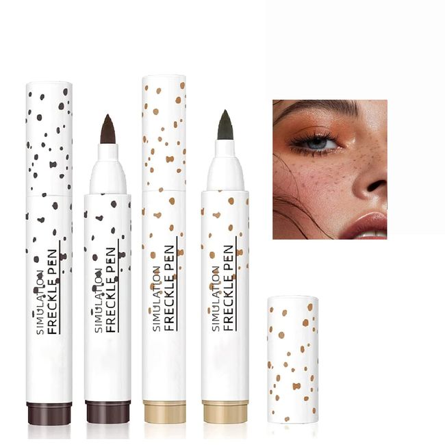 Sommersprossen Stift Sommersprossen Make-Up Stift Natürliche Lebensechte Sommersprossen Makeup Stift für Müheloses Sunkissed Makeup, Make-up-Werkzeug (2PACK)