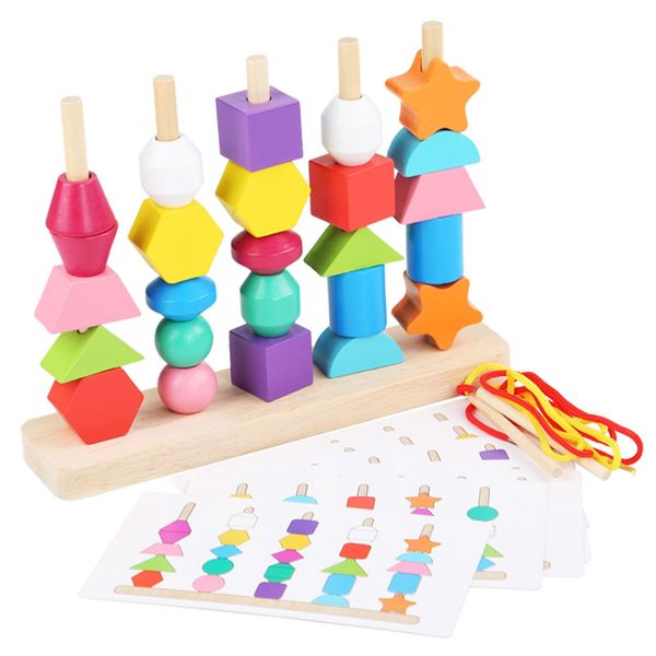 ZRCCOX Montessori Toys for 2, 3, 4 Year Old, Toddler Toys for 2-4 Year Old Girls Boys, Stacking Toys for Toddlers 1-3, Wooden Blocks for Toddlers 1-3