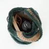 Wool Knitting Kit #17-5 Fur One Handle Bag (Dark Green)
